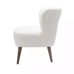 Cream Fluffy Wingback Accent Chair