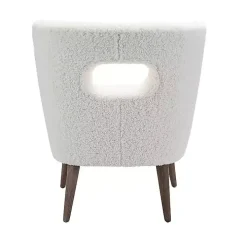 Cream Fluffy Wingback Accent Chair