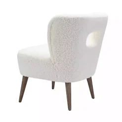 Cream Fluffy Wingback Accent Chair