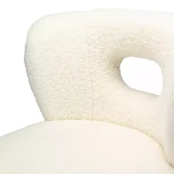 Cream Fluffy Wingback Accent Chair