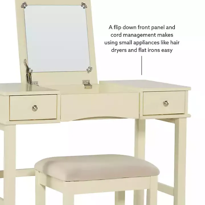 Cream Jennifer Flip-Top 2-pc. Vanity Set