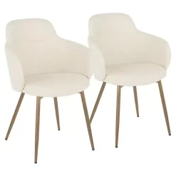 Cream Modern Accent Chairs, Set of 2