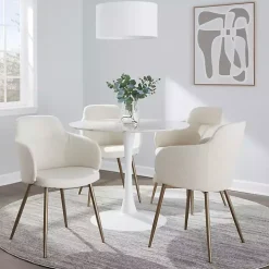 Cream Modern Accent Chairs, Set of 2