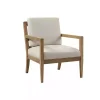 Cream Slatted Wood Accent Chair