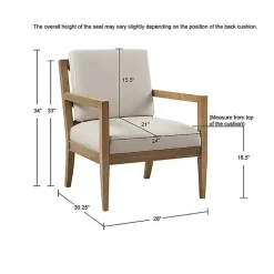 Cream Slatted Wood Accent Chair