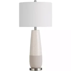 Cream Speckled Two Tone Table Lamp