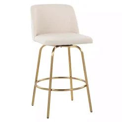 Cream Torino Gold Leg Counter Stools, Set of 2
