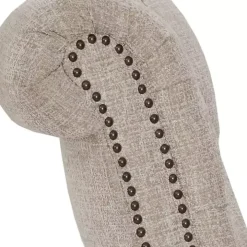 Cream Tufted Back Nailhead Trim Recliner Armchair