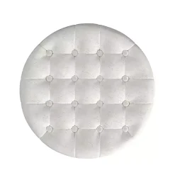 Cream Woven Upholstered Tufted Storage Ottoman