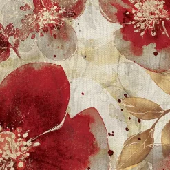 Crimson Petals Wrapped Canvas Art Print