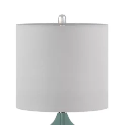 Curved Blue Glass Table Lamps, Set of 2