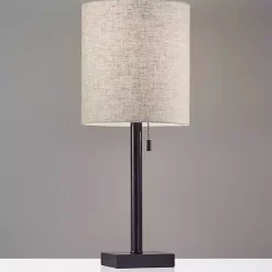 Dark Bronze Square Base Table Lamp