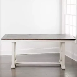 Dark Brown and Ivory Jackson Dining Table