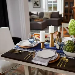 Dark Brown and Ivory Jackson Dining Table