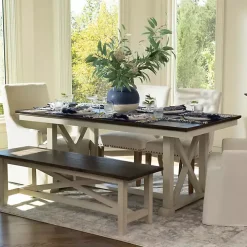 Dark Brown and Ivory Jackson Dining Table