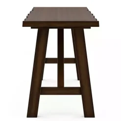 Dark Brown Wood Live Edge Bench