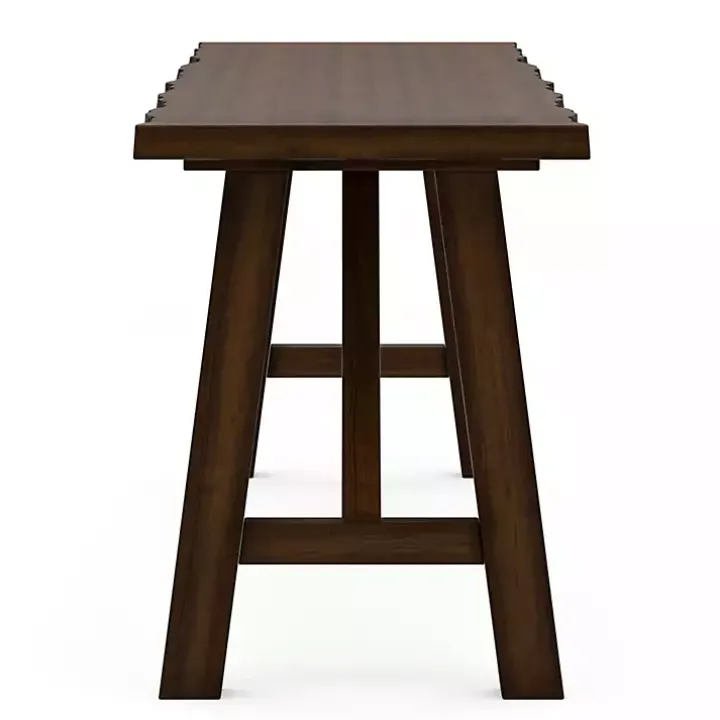 Dark Brown Wood Live Edge Bench