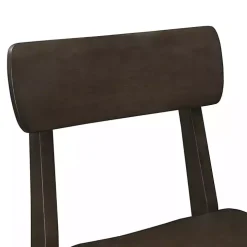 Dark Brown Wood Open Back Counter Stool