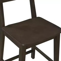 Dark Brown Wood Open Back Counter Stool
