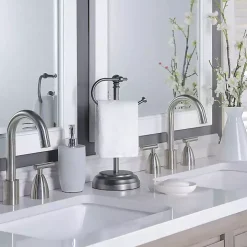 Dark Chrome Hook Countertop Towel Holder