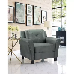 Dark Gray Kelly Microfiber Rolled Armchair