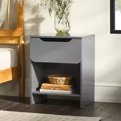 Dark Gray Stanley Single Drawer Nightstand