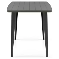 Dark Gray Wood and Metal Dining Table
