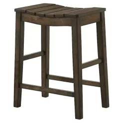 Dark Oak Wood Whitcombe Counter Stools, Set of 2