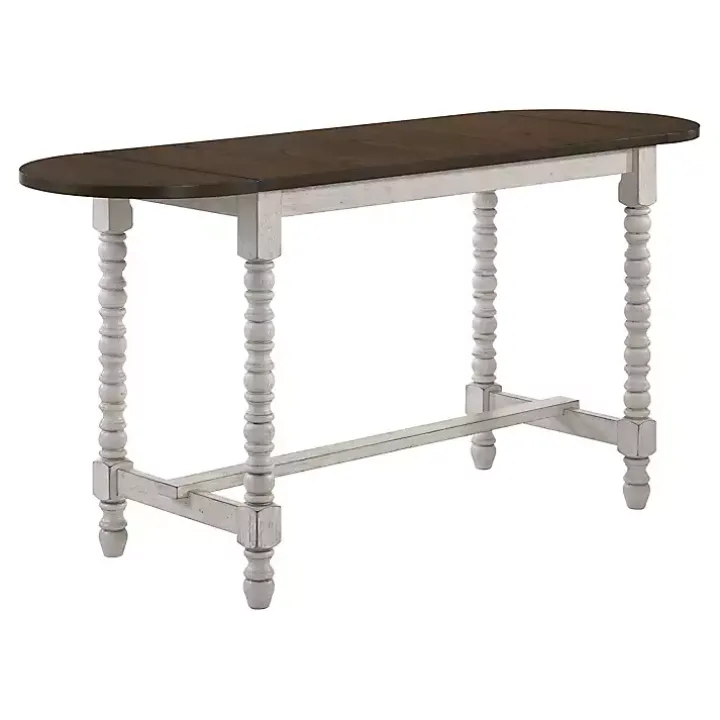 Dark Walnut & White Wood Ema Counter Height Table