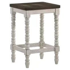 Dark Walnut & White Wood Ema 2-pc. Counter Stools