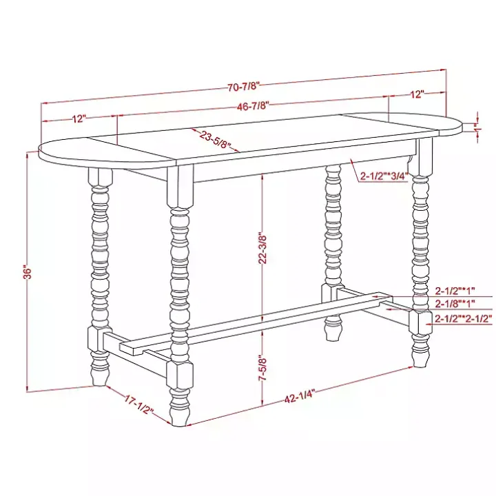 Dark Walnut & White Wood Ema Counter Height Table