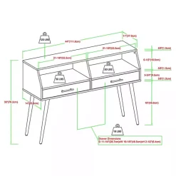 Dark Walnut 2-Drawer Henry Console Table