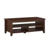 Dark Walnut Grooved Side Panel Coffee Table