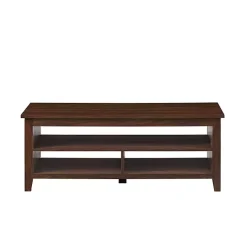 Dark Walnut Grooved Side Panel Coffee Table
