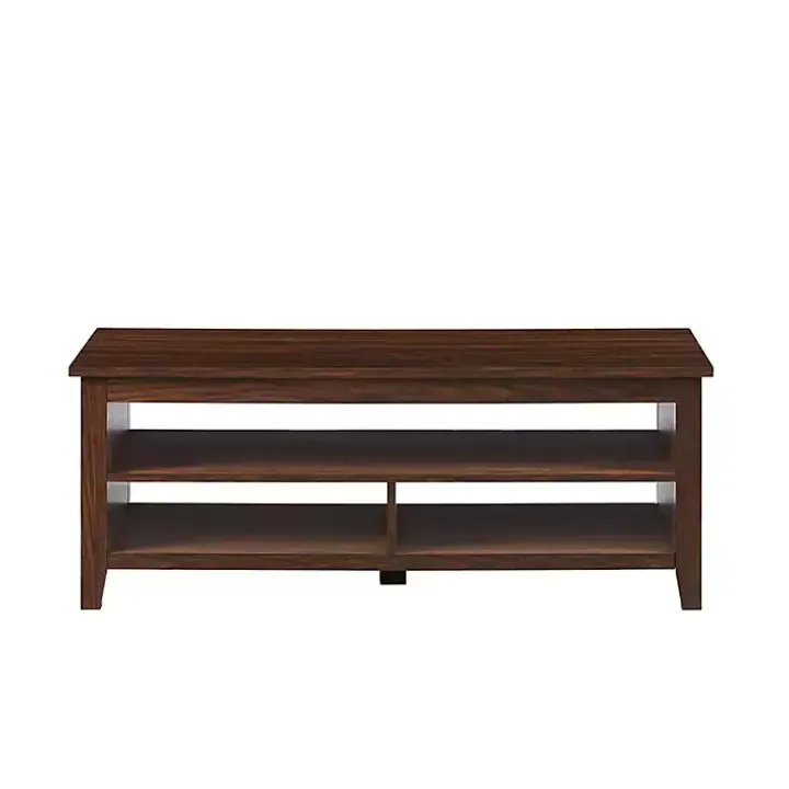 Dark Walnut Grooved Side Panel Coffee Table