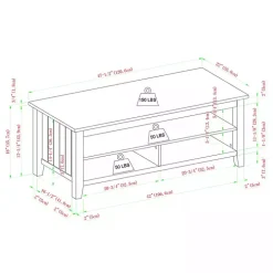 Dark Walnut Grooved Side Panel Coffee Table