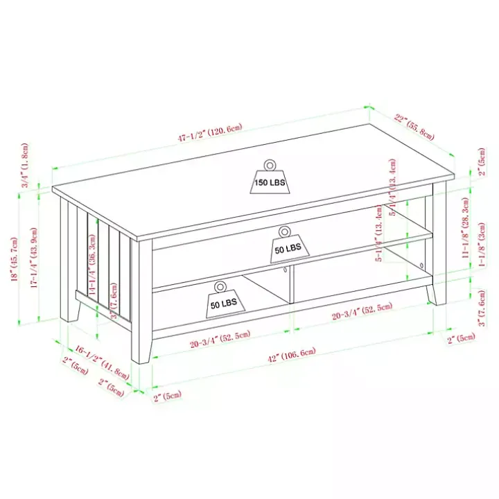 Dark Walnut Grooved Side Panel Coffee Table