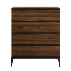 Dark Walnut Midcentury Four-Drawer Chest