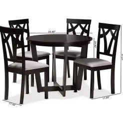 Dark Wooden Interlocked Base 5-pc. Dining Set