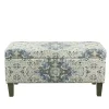 Decorative Antique Blue Storage Bench