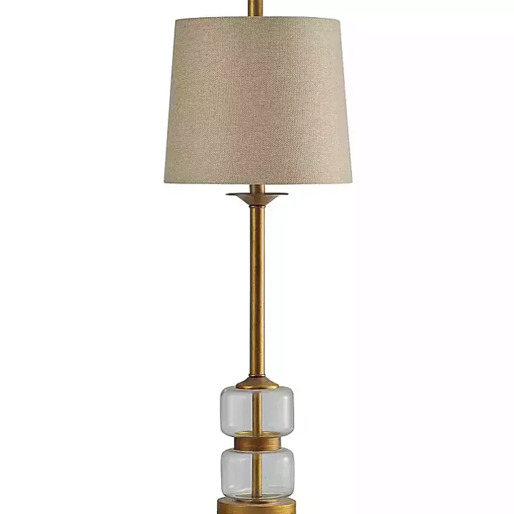 Deep Gold Glass Orb Buffet Lamp