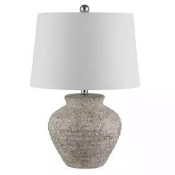 Distressed Gray Ceramic Jug Ledger Table Lamp