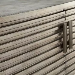 Distressed Gray Linear 2-Door Wooden Chest