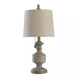 Distressed Gray Urn Resin Table Lamp
