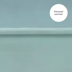 Distressed Turquoise Wood 3-Drawer Coffee Table