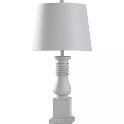 Distressed White Asher Table Lamp