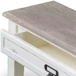 Distressed White 1-Drawer Console Table