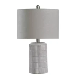 Distressed White Modern Farmhouse Table Lamp