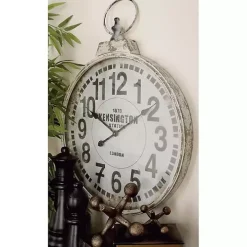 Distressed White Pocket Wall Clock