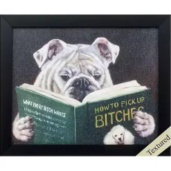 Dog Reading Framed Art Print